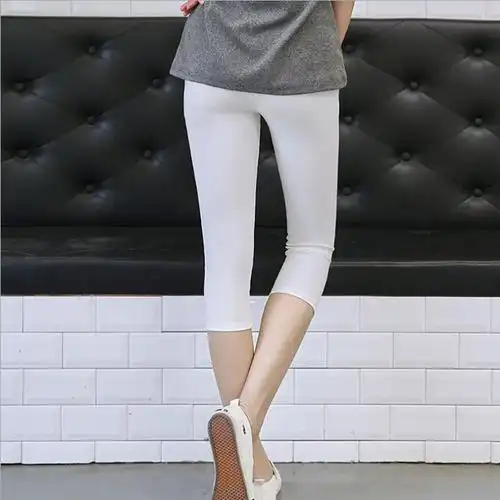 夏季薄款莫代尔女裤成人七分打底裤女外穿加肥加大码超显瘦打底裤