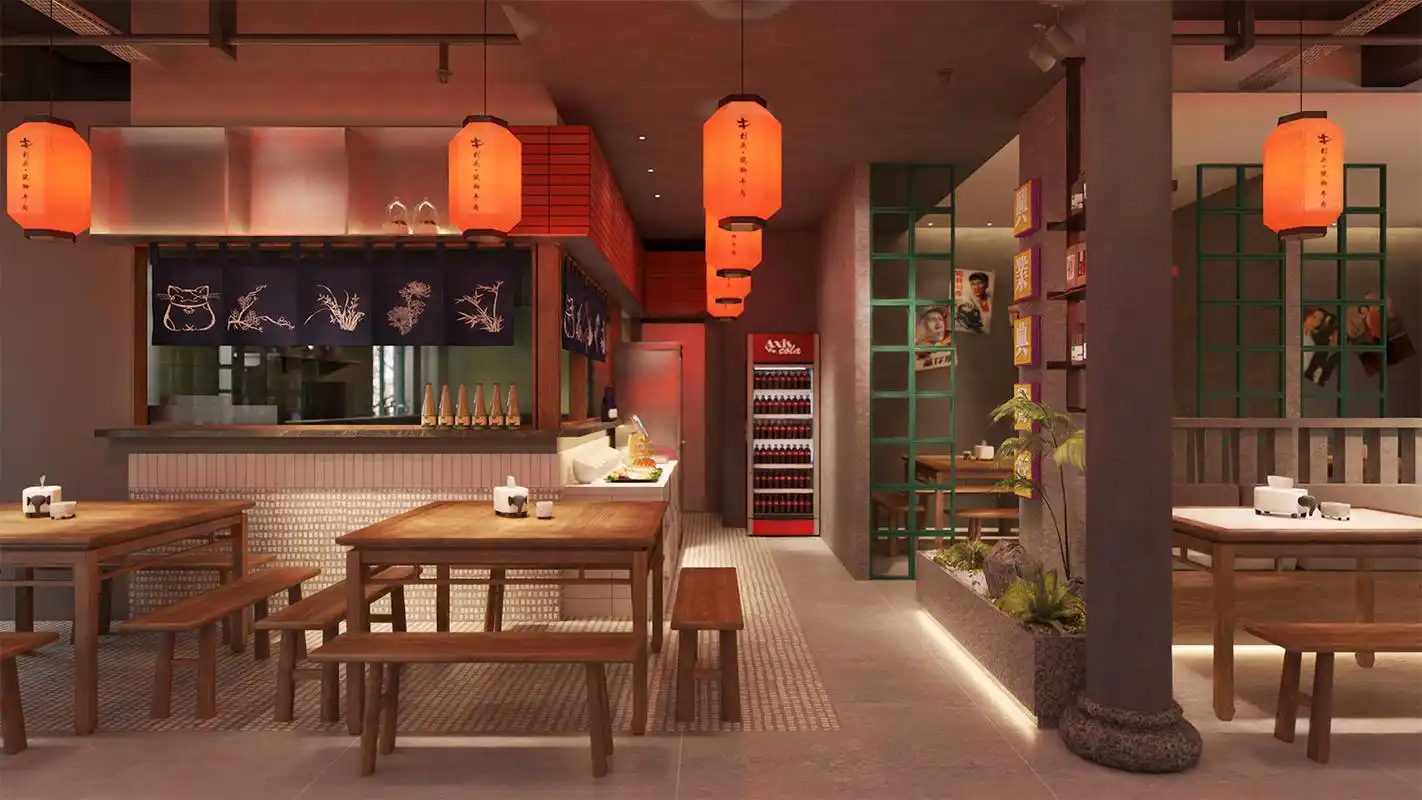 非遗传承翘脚牛肉中餐厅设计,装修设计效果图