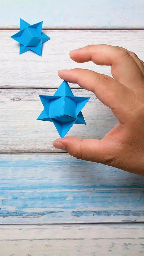 好玩的创意手工折纸diy立体六芒星星知计划