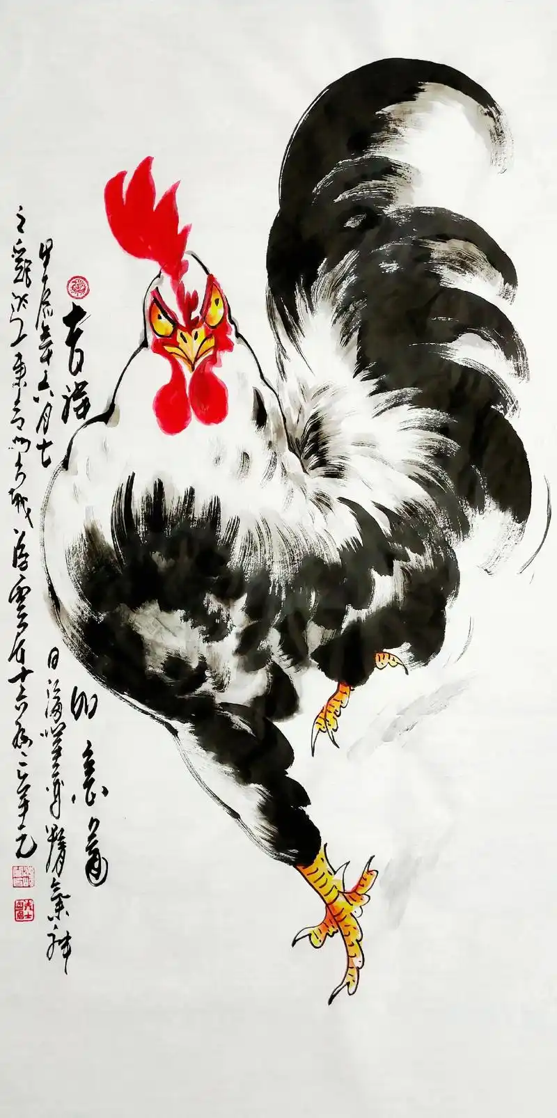 国画鸡 #水墨 #大公鸡 #国画 #水墨人生 - 抖音