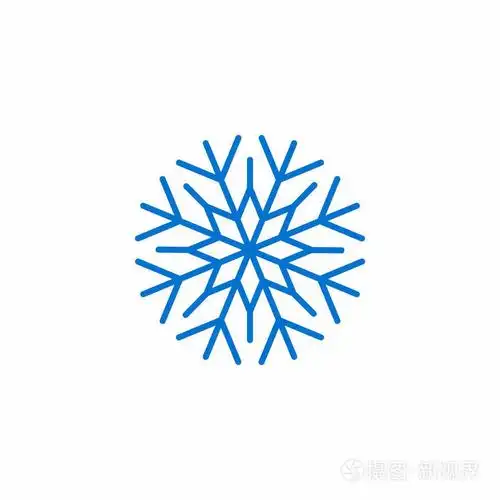 蓝色雪花图标, 雪象形文字, 冬季标志