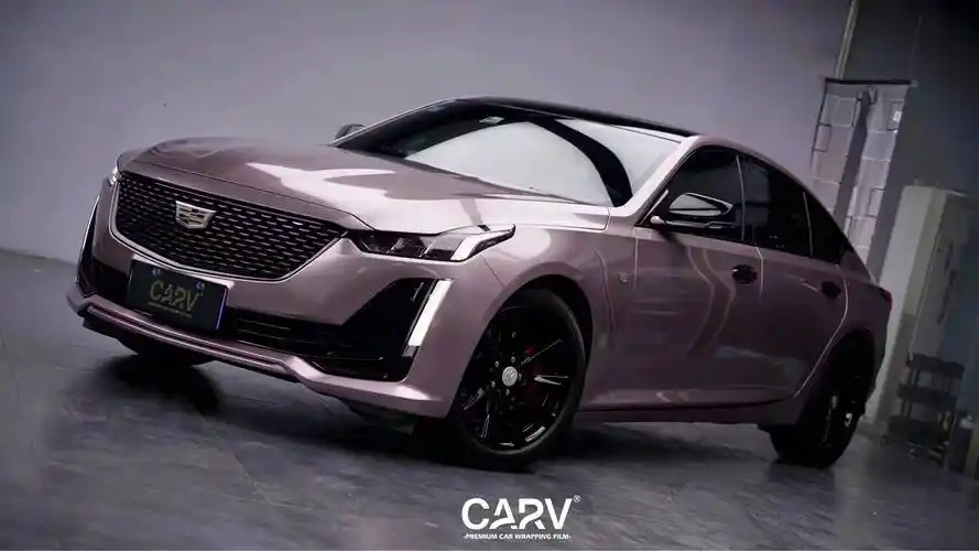 凯迪拉克ct5卡孚改色膜白金冰莓粉,优雅气质