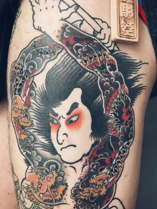 日式老传统九纹龙_纹身图案手稿图片_武汉老传统·雕箜的纹身作品集