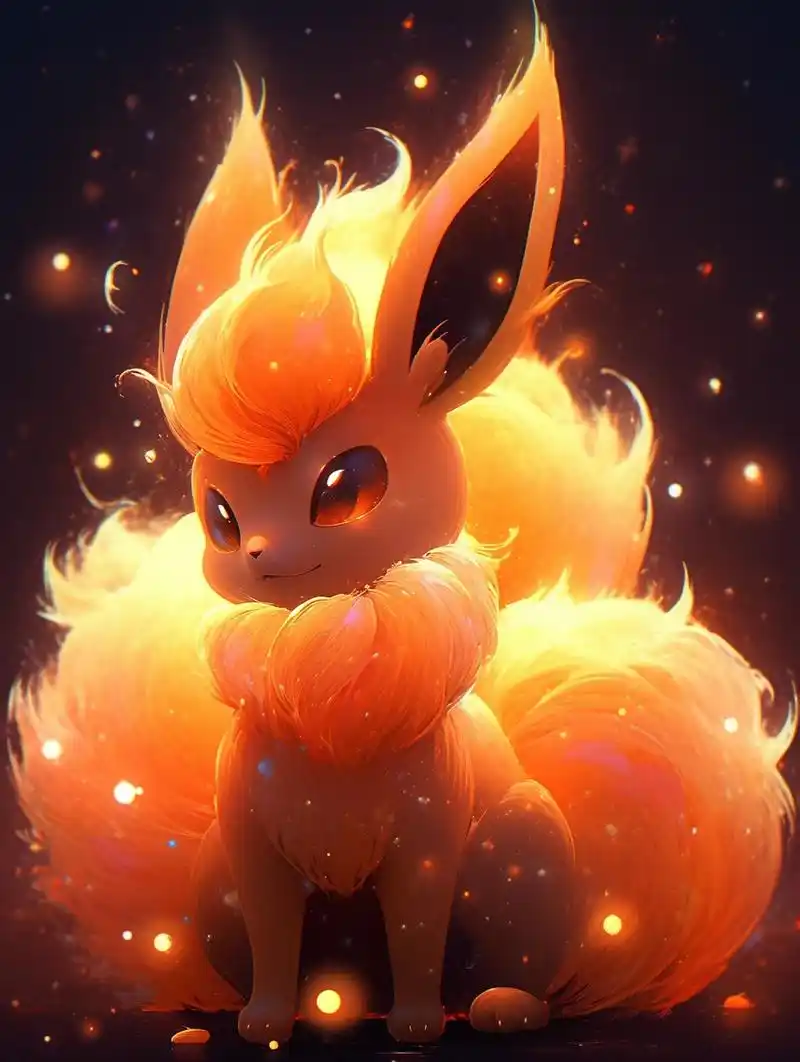 火伊布进化后的形态!!  火伊布是真的很帥啊~