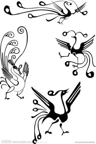 卡通朱雀的简笔画