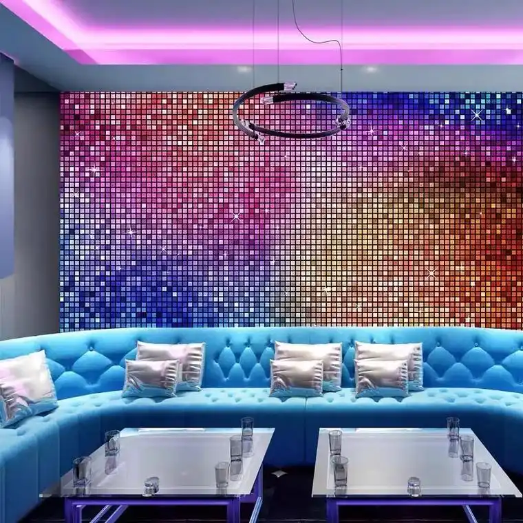 3d立体ktv包厢房间壁纸科技感电竞背景墙布酒吧过道装饰闪光墙纸