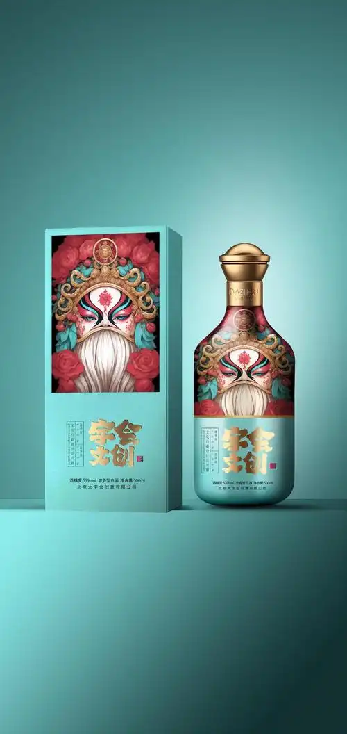 一款极具中国特色的京剧超级大ip国潮文创白酒包装设计