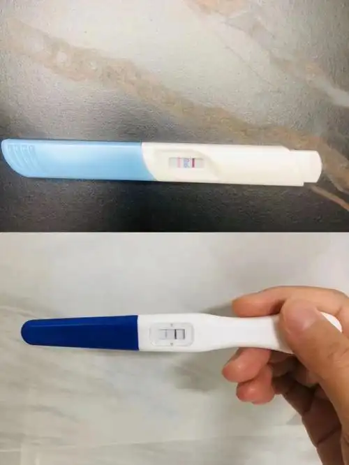 大姨妈推迟3天,和老公开玩笑用验孕棒测试一下,结果发现浅浅的两条杠