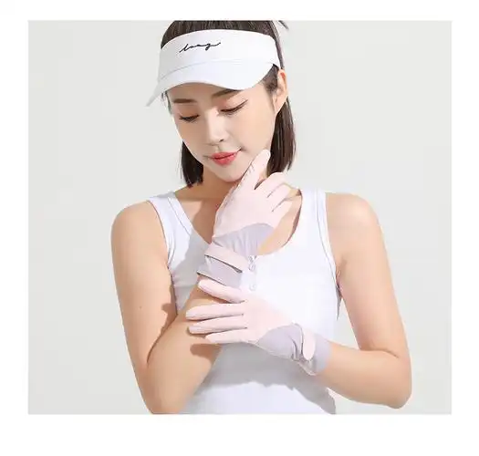 防晒手套女夏季冰感露二指防紫外线薄款手套冰丝硅胶防滑全指手套采购