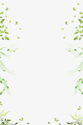清新绿叶春季海报装饰边框png素材透明免抠图片-装饰效果