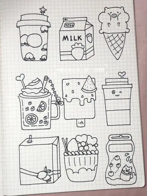 手绘教程之食物小零食篇2食物简笔画 手账画法怎样画食物简笔画集萌萌