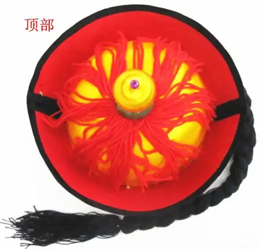 地主帽瓜皮帽子男清朝宫廷皇帝新郎古装戏曲状元官乌纱帽 状帽红色 6