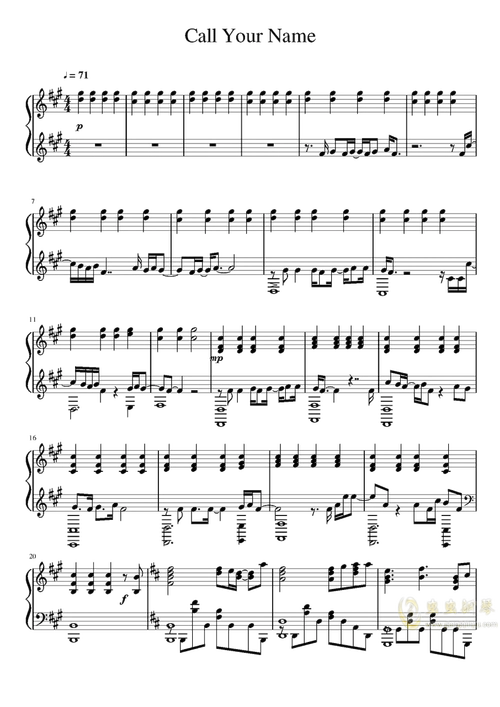 进击的巨人ost【call your name】钢琴谱-飘-虫虫钢琴