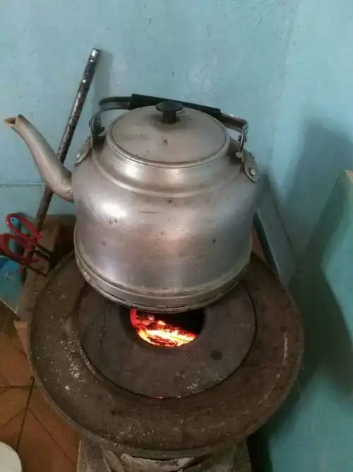 天冷,炉子生得旺旺的.