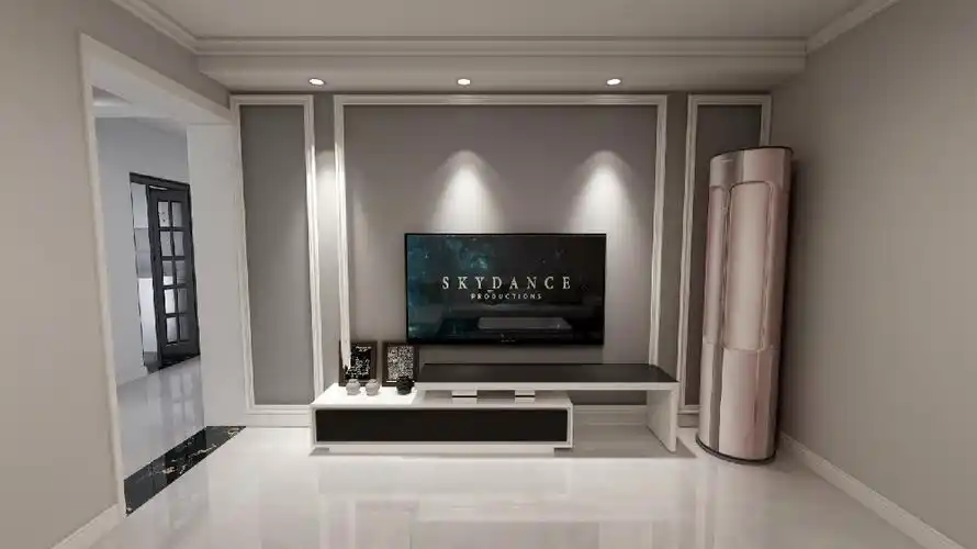 简约的石膏线造型影视墙