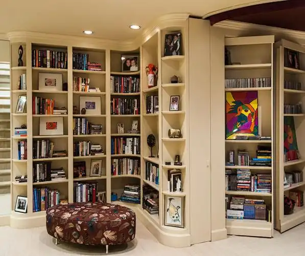 现代简约风格拐角书柜设计效果图