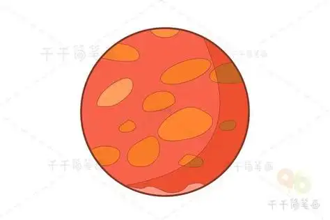 幼儿学画彩色的火星简笔画步骤图解教程火星简笔画图片火星简笔画的