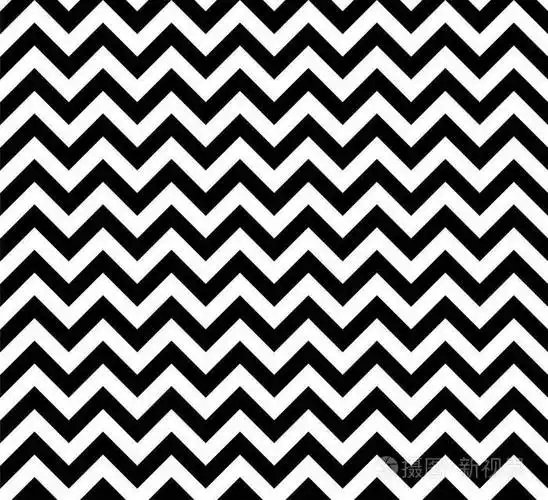 黑白锯齿无缝图案矢量和插图.