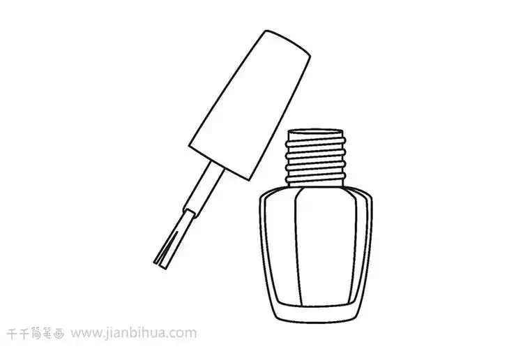 简单的指甲油简笔画