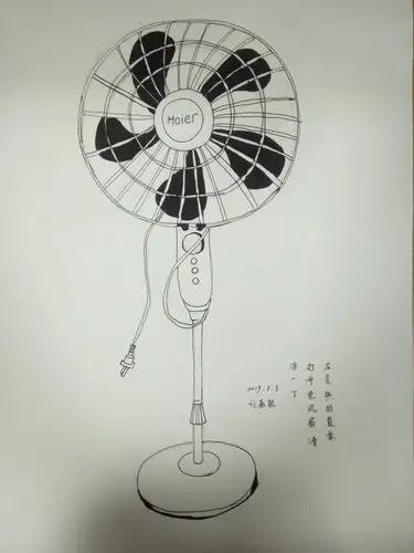 周末写生班作品――电风扇