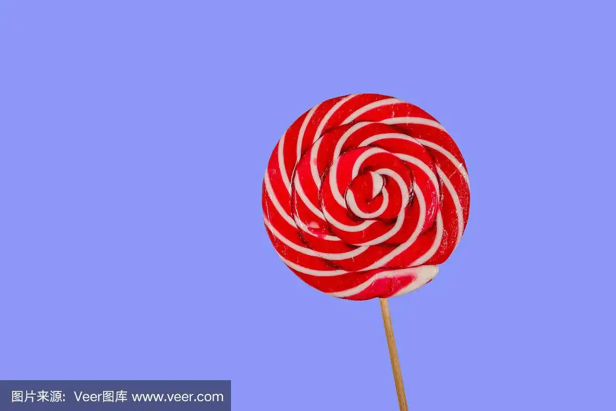 红色,棒棒糖,蓝色背景,螺线,一个物体