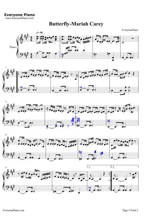 butterfly钢琴谱-mariahcarey1