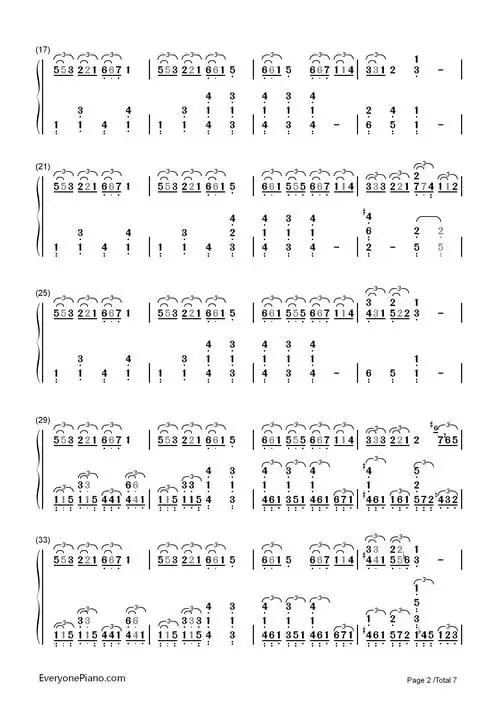 宾克斯的美酒-白十字海贼王自由之歌双手简谱预览2