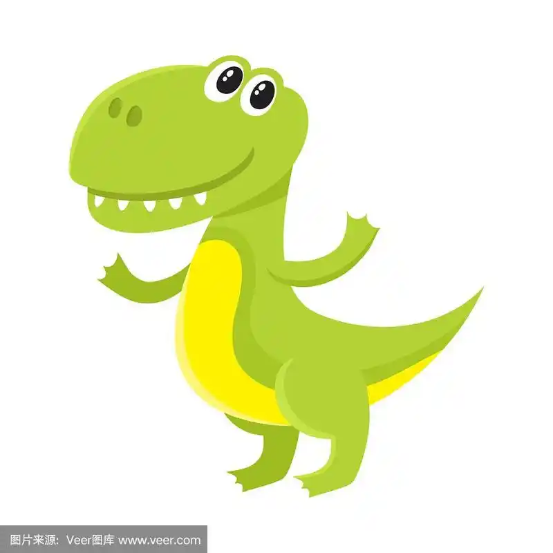 可爱和有趣的微笑小霸王龙