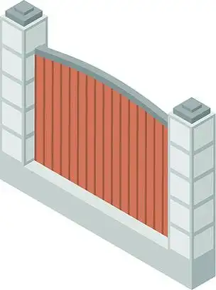 农场的石围墙图标等距的农场石围墙矢量图标在白色背景上孤立的网络