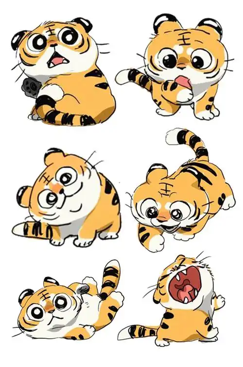 老虎简笔画图片可爱的卡通小老虎简笔画手绘q版小老虎简笔画q版简笔画