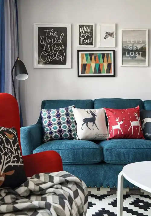 二居室北欧之家沙发背景墙图片