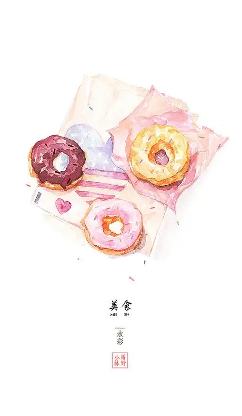 美食插画~甜甜圈