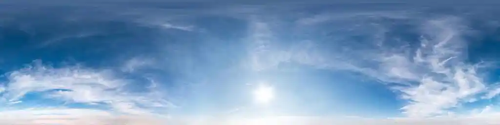 无缝hdri全景360度角视图,可用于3d图形或游戏开发,如天空穹顶或编辑