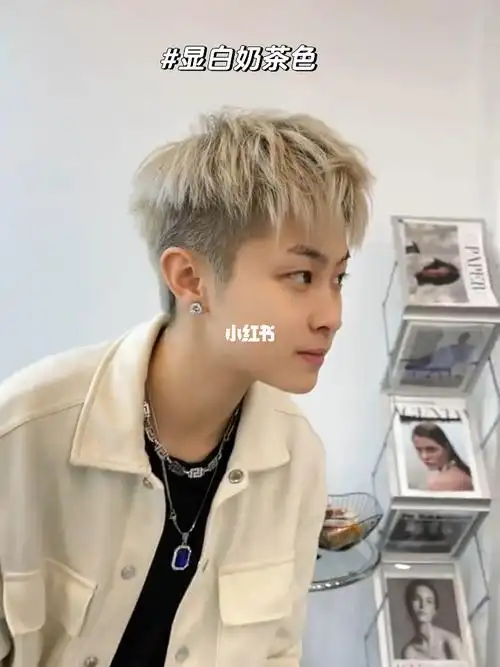 男生夏天必染的显白发色奶茶色