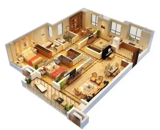 鼎瑞--三维家配图三维立体户型图渲染8