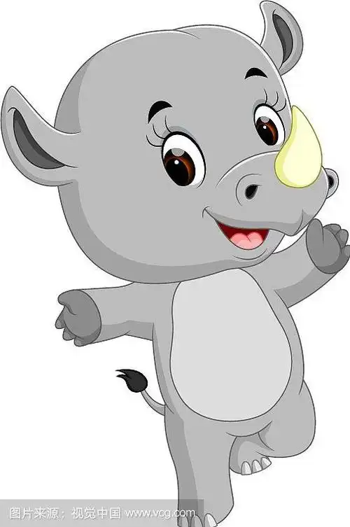 可爱快乐的犀牛卡通