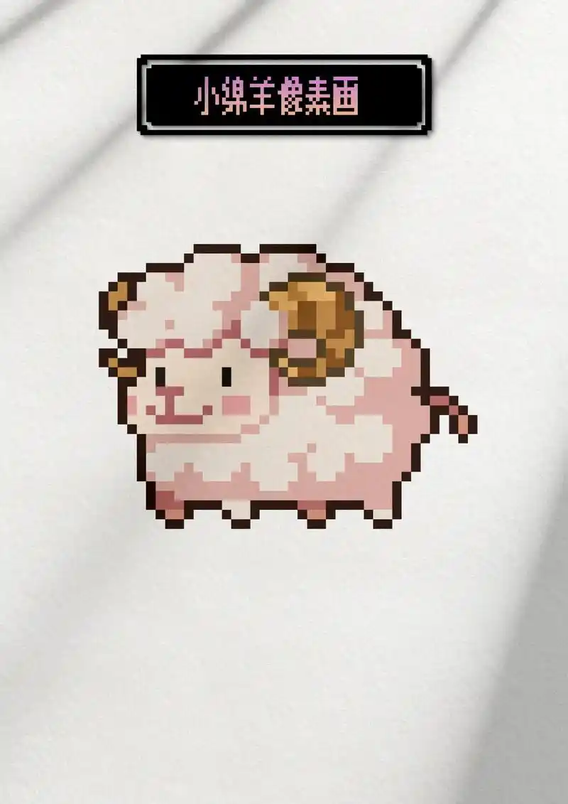 小羊羊呀.#像素画 #网格画 #可爱卡通 #格子画 - 抖音