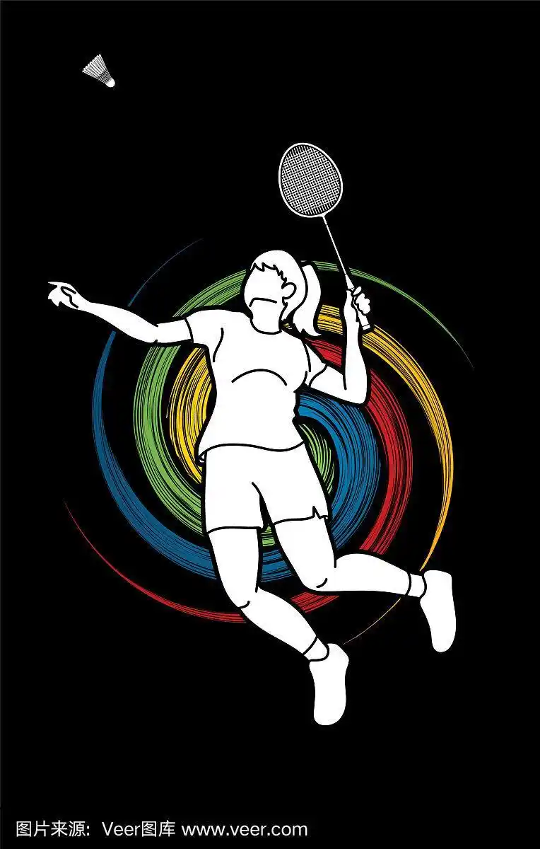 羽毛球运动员动作运动动作卡通