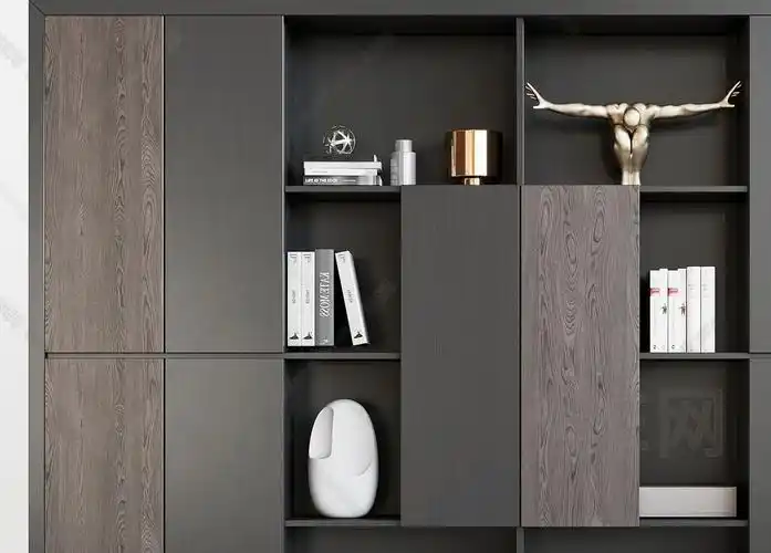 3d现代书柜模型下载_3d现代书柜max模型免费下载_建e室内设计网