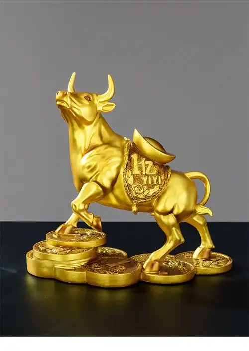 发财金牛摆件轻奢高档办公室装饰品公司领导老板桌面牛年开业礼物