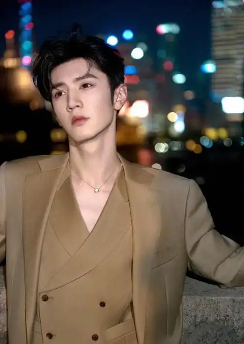 陈哲远金色v领西装##陈哲远帅回来了