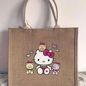 muji无印良品麻布袋烫画大号手提袋diym手绘改造装饰订制托特包