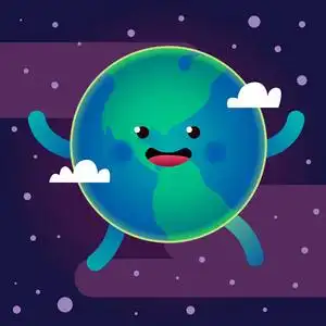 可爱的地球行星卡通人物照片