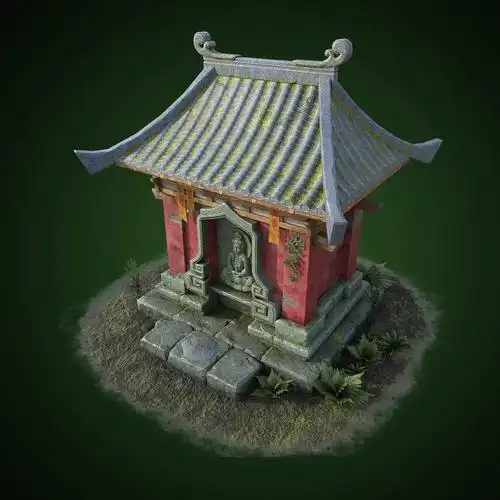 观音庙3d次世代游戏场景模型by王同学