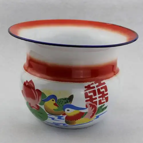 痰盂罐成人搪瓷尿壶老人尿桶加厚带盖老式尿盆家用孕妇高脚痰盂罐女