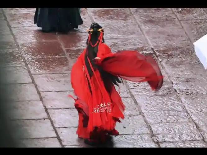 白鹿红衣雨中舞剑##白鹿白月梵星##白鹿白烁