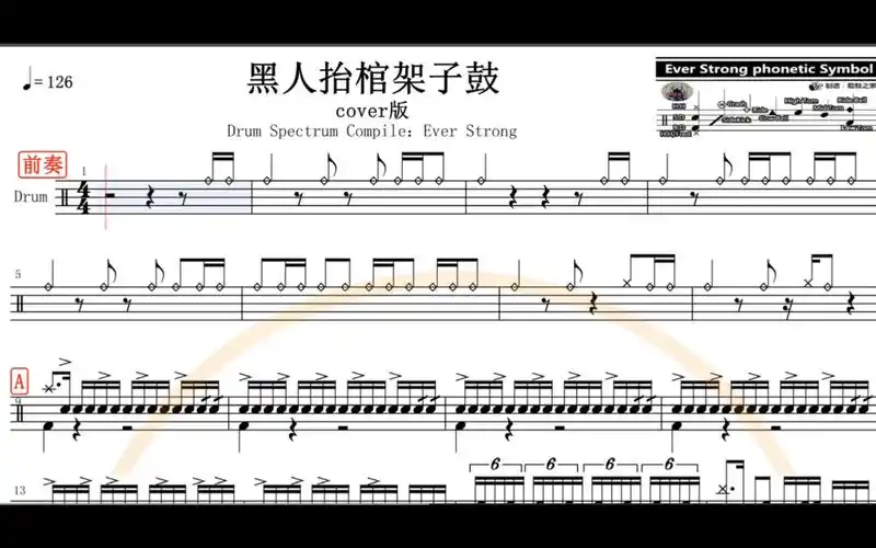 「astronomia_黑人抬棺」高清鼓谱动态鼓谱