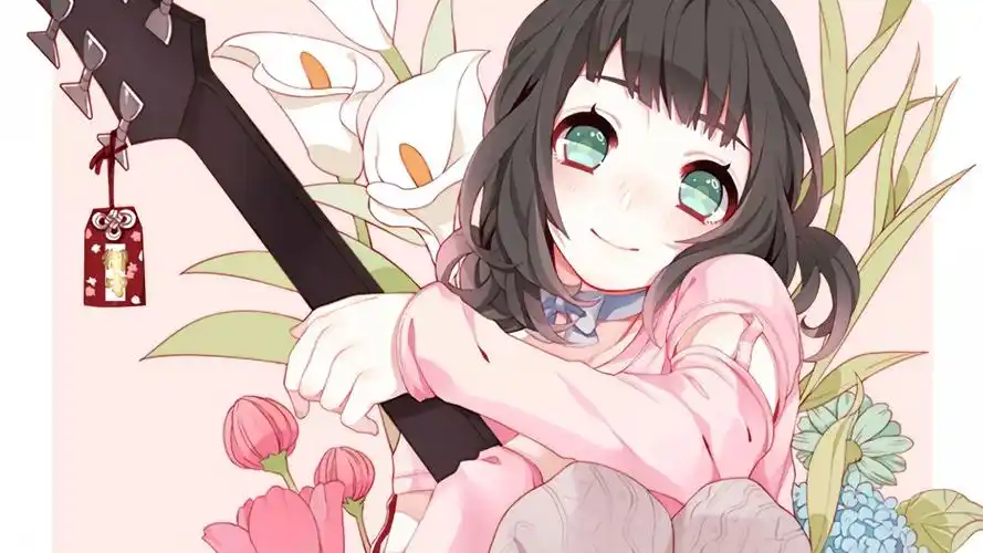 穿靴子可爱动漫女生鲜花4k图片,4k高清动漫图片,娟娟壁纸