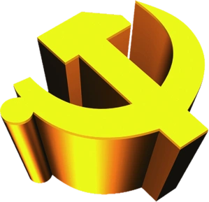 立体黄色党徽效果拍摄