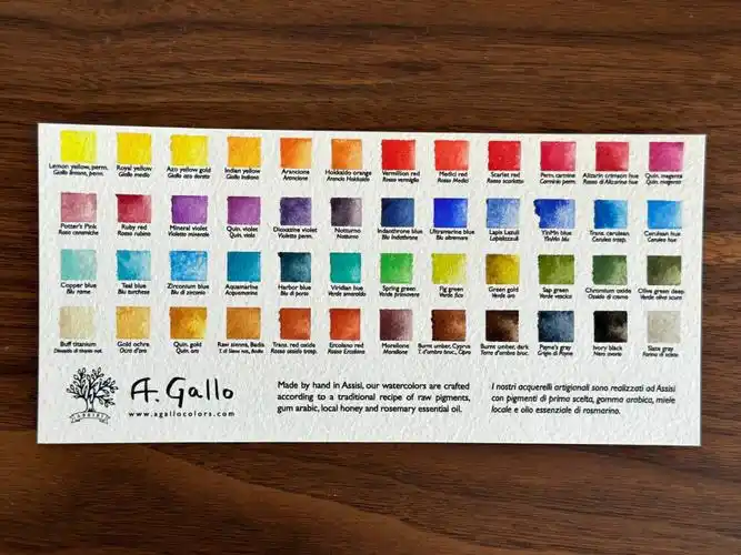 意大利手工水彩颜料agallo48色色卡